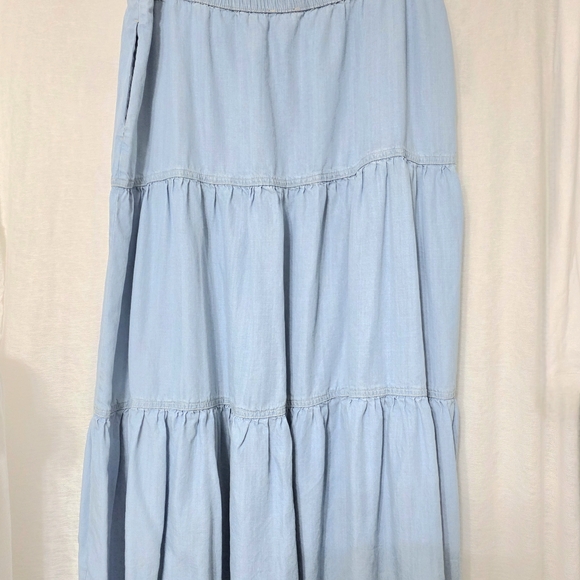 SIGRID OLSEN Light Blue Tiered Skirt Large - Picture 7 of 9